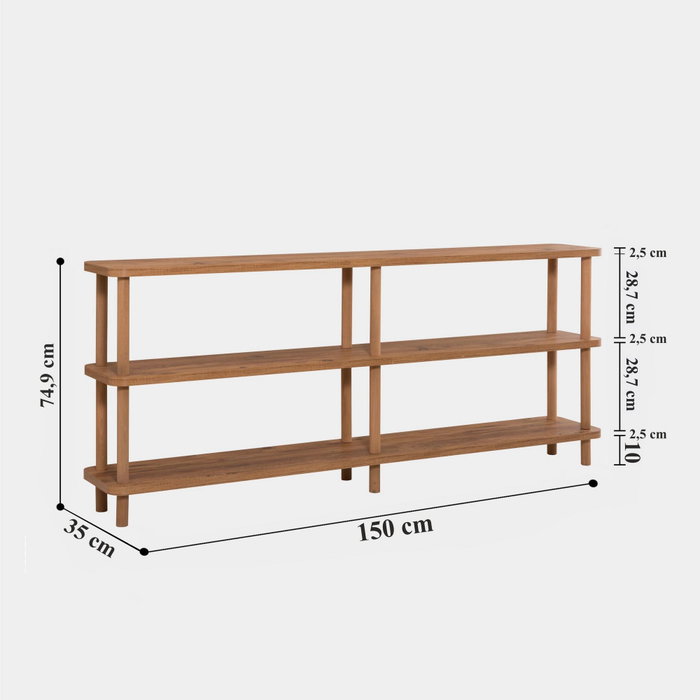 Hanah Home Estantería 150cm x 74.9cm x 35cm Pino Atlántico